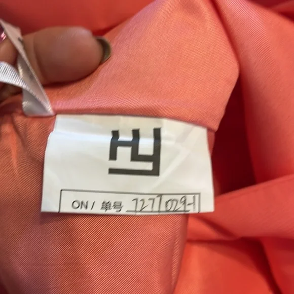 HY ONE SHOULDER CORSET STYLE FORMAL WEDDING GUEST PROM GOWN DRESS CORAL SIZE 12 - Picture 12 of 14